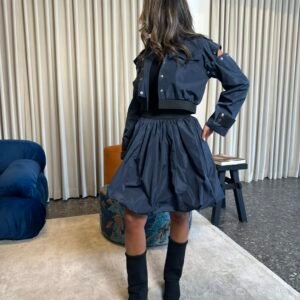 Alternative view of Balloon Skirt & jacket Set (Navy)